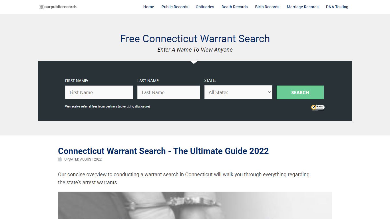 Free Connecticut Warrant Search - Enter A Name To View Anyone