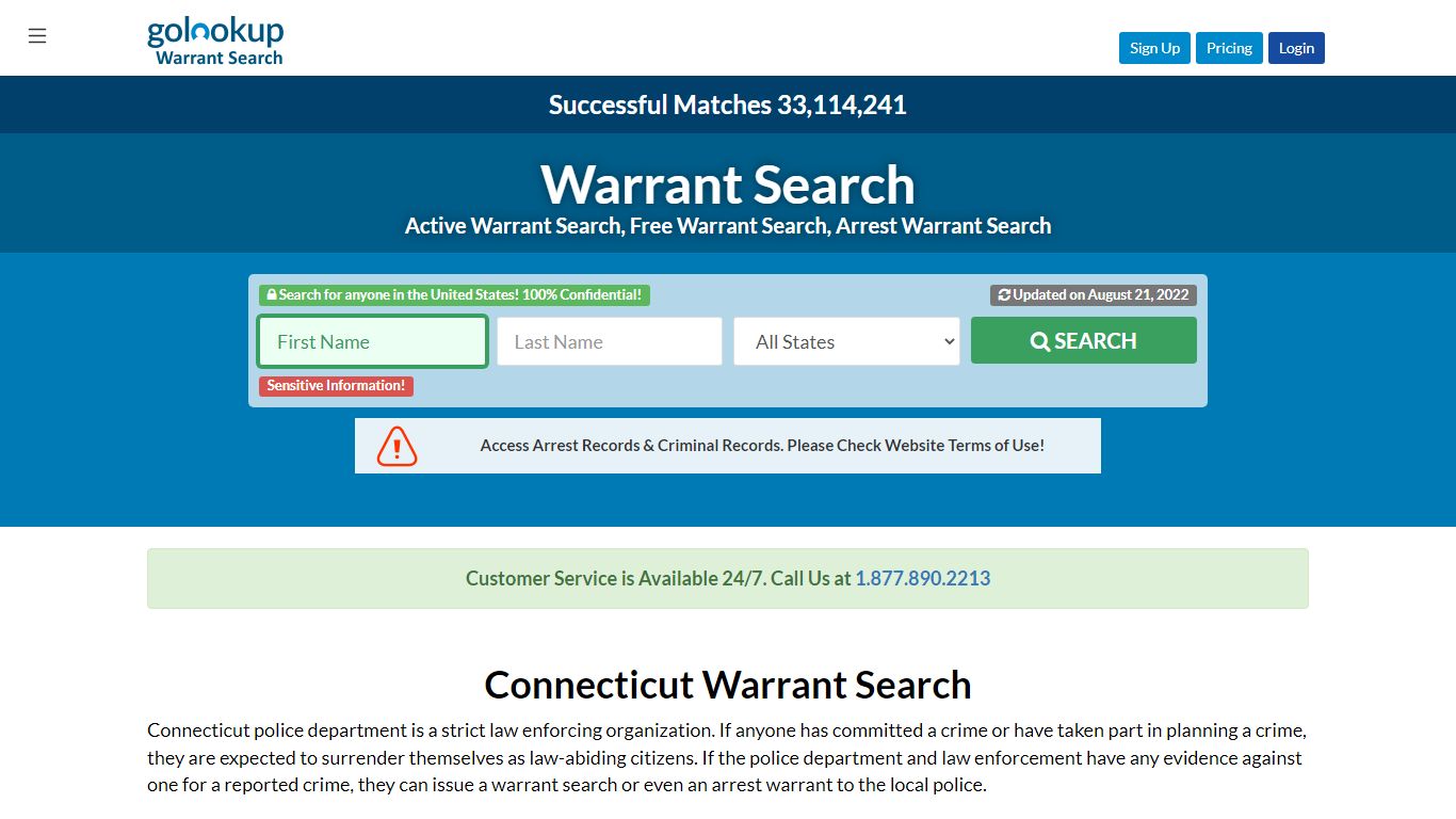 Connecticut Warrant Search, Warrant Search Connecticut - GoLookUp